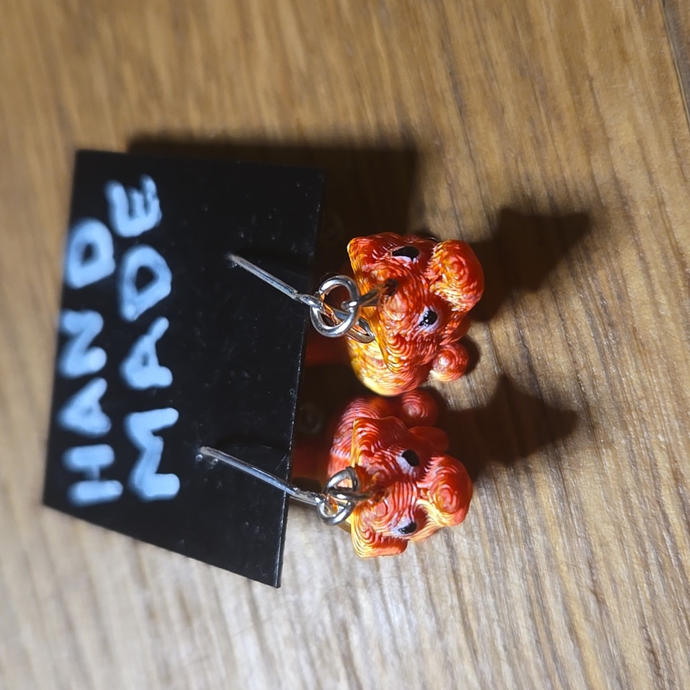 Charming Orange Dog Earrings
